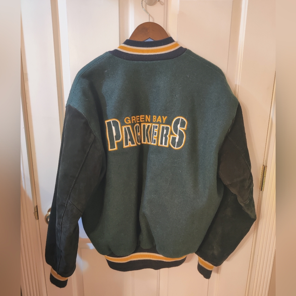 Vintage Wool Blend Green Bay Packets Jacket - Size Large